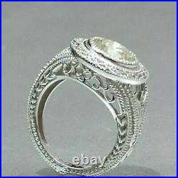 Art Deco 2. CT Moissanite Retro Bezel Set Vintage Engagement Ring in 925 SS