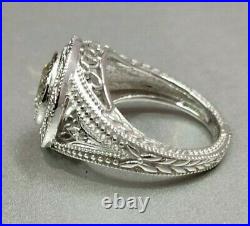 Art Deco 2. CT Moissanite Retro Bezel Set Vintage Engagement Ring in 925 SS