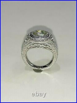 Art Deco 2. CT Moissanite Retro Bezel Set Vintage Engagement Ring in 925 SS