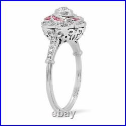 Art Deco 2 Ct Round Diamond Antique Vintage Engagement Ring 935 Argentium Silver