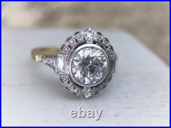 Art Deco 3.00Ct Round Cut Lab-Created Diamond Vintage Antique Engagement Rings
