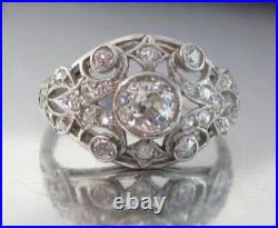 Art Deco 3.10 Ct White Diamond Antique Vintage Wedding Ring 925 Sterling Silver