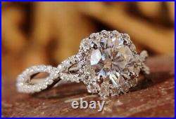 Art Deco 3.10 Ct White Diamond Antique Vintage Wedding Ring 925 Sterling Silver