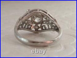 Art Deco 3.10 Ct White Diamond Antique Vintage Wedding Ring 925 Sterling Silver