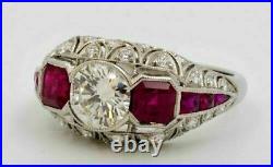 Art Deco 3.15Ct Round Cut Lab-Created Diamond Vintage & Antique Engagement Rings