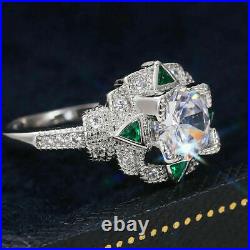 Art Deco 3.15Ct Round Cut Lab-Created Diamond Vintage Antique Engagement Rings