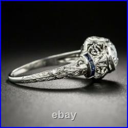 Art Deco 3.17CT Round Cut Lab-Created Diamond Vintage Antique Engagement Ring