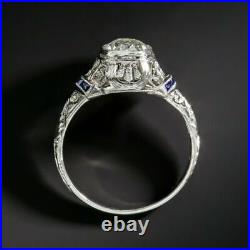Art Deco 3.17CT Round Cut Lab-Created Diamond Vintage Antique Engagement Ring