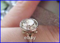 Art Deco 3.20 ct Simulated Round Cut Diamond 925 Silver Engagement Vintage Ring