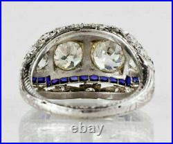 Art Deco 3.25Ct Round Cut Lab-Created Diamond Vintage Antique Engagement Ring