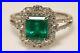 Art Deco 3.40Ct Asscher Cut Lab-Grown Emerald Antique Vintage Style Wedding Ring