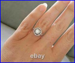 Art Deco 3.50 Ct Round Cut Diamond 925 Silver Antique Vintage Engagement Ring