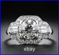 Art Deco 3.5ct Diamond 925 Silver Engagement Vintage Antique Engagement Ring
