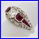 Art Deco 3.60 Ct Diamond & Ruby Antique Vintage Wedding Ring 925 Sterling Silver