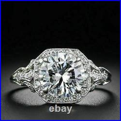 Art Deco 3.70 ct Lab-Created Diamond Engagement Vintage Antique Engagement Ring