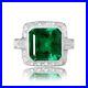 Art Deco 4.20 Ct Green Emerald Antique Vintage Wedding Ring 925 Sterling Silver