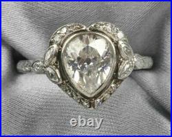 Art Deco 4.20 Ct White Diamond Antique Vintage Wedding Ring 925 Sterling Silver