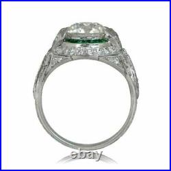 Art Deco 4.35Ct Round Cut Lab-Created Diamond Engagement Vintage Antique Rings