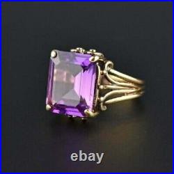 Art Deco 5.60 Ct Purple Diamond Antique Vintage Wedding Ring 14K Yellow Gold FN