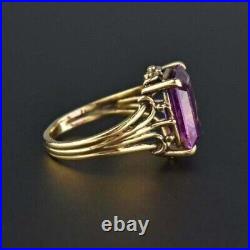 Art Deco 5.60 Ct Purple Diamond Antique Vintage Wedding Ring 14K Yellow Gold FN