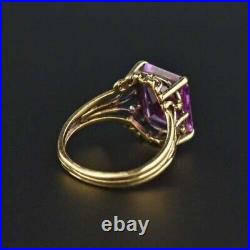 Art Deco 5.60 Ct Purple Diamond Antique Vintage Wedding Ring 14K Yellow Gold FN