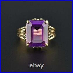 Art Deco 5.60 Ct Purple Diamond Antique Vintage Wedding Ring 14K Yellow Gold FN