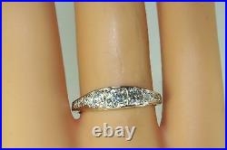 Art Deco Antique 18k White Gold. 85 Carat Diamond Wedding Band Ring