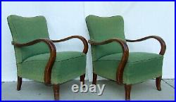 Art Deco Armchairs Pair of Club Cocktail Chairs. 1920s Vintage Antique Halabala