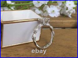 Art Deco Cushion Cut 2.00ct Wedding Vintage Ring Moissanite 925 Sterling Silver