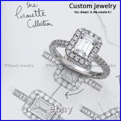 Art Deco Cushion Cut 2.00ct Wedding Vintage Ring Moissanite 925 Sterling Silver