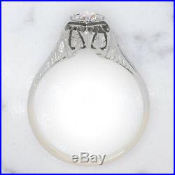 Art Deco Diamond 18k Engagement Ring Original Vintage Solitaire Antique Natural