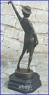 Art Deco Elegant Bronze Statue Vintage Jazz Broadway Drama Theater Dancer Sale