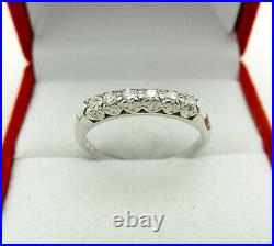 Art Deco Vintage 14k White Gold Wedding Anniversary Old Cut Diamonds Band Ring