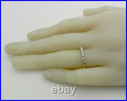 Art Deco Vintage 14k White Gold Wedding Anniversary Old Cut Diamonds Band Ring