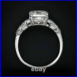 Art Deco Vintage 2.15 Ct Asscher Cut Moissanite Diamond Antique Engagement Ring