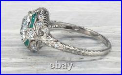 Art Deco Vintage 2.45Ct Round Cut Lab-Created Diamond Antique Engagement Ring