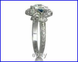 Art Deco Vintage 2.50 Ct Simulated Diamond Engagement 14K White Gold Finish Ring