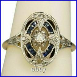 Art Deco Vintage 2.5CT Round Cut Antique Diamond Women's Wedding 925 Silver Ring