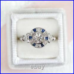 Art Deco Vintage 2.75Ct Round Cut Lab-Created Diamond Antique Engagement Ring