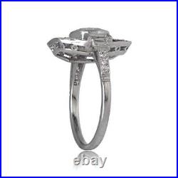 Art Deco Vintage 2.85 ct Lab-Created Round Diamond 925 Silver Engagement Ring
