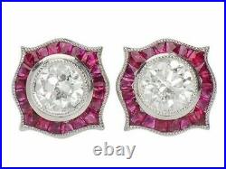 Art Deco Vintage 2.90CT CZ Round Cut White Stud Women's Earrings In 935 Silver