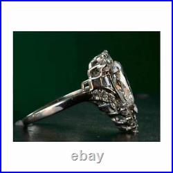 Art Deco Vintage 3.00Carat Pear Cut Lab-Created Diamond Antique Engagement Rings