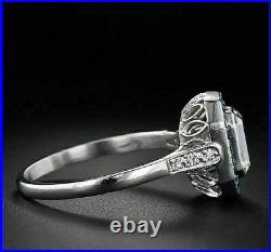 Art Deco Vintage 3.00Ct Emerald Cut Lab-Created Diamond Antique Engagement Rings