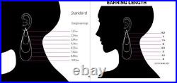 Art Deco Vintage 3.12CT Old European Cut Cubic Zirconia Drop Dangle Fine Earring