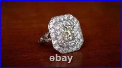 Art Deco Vintage Cushion Cut Double Halo 1.60 CT Moissanite 925 Sterling Silver
