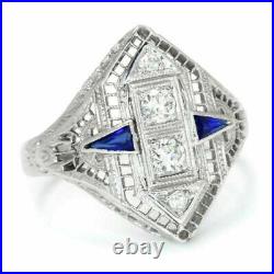 Art Deco Vintage Design Women's Handmade Anniversary 935 Argentium Silver Ring