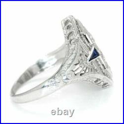 Art Deco Vintage Design Women's Handmade Anniversary 935 Argentium Silver Ring