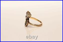 Art Deco Vintage Engagement Ring 1.8 Ct Simulated Diamond 14K Yellow Gold Plated