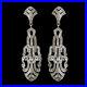 Art Deco Vintage Inspired CZ Gatsby Style Engagement Wedding 925 Silver Earrings