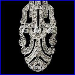 Art Deco Vintage Inspired CZ Gatsby Style Engagement Wedding 925 Silver Earrings